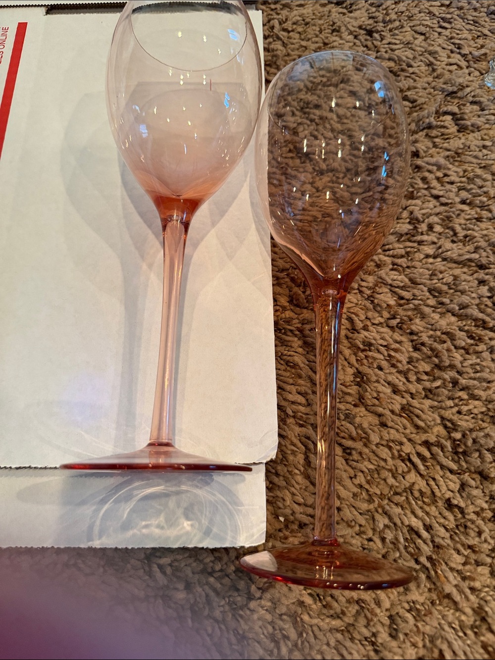 Pink Glass Wine Goblets - Elegant Stemware